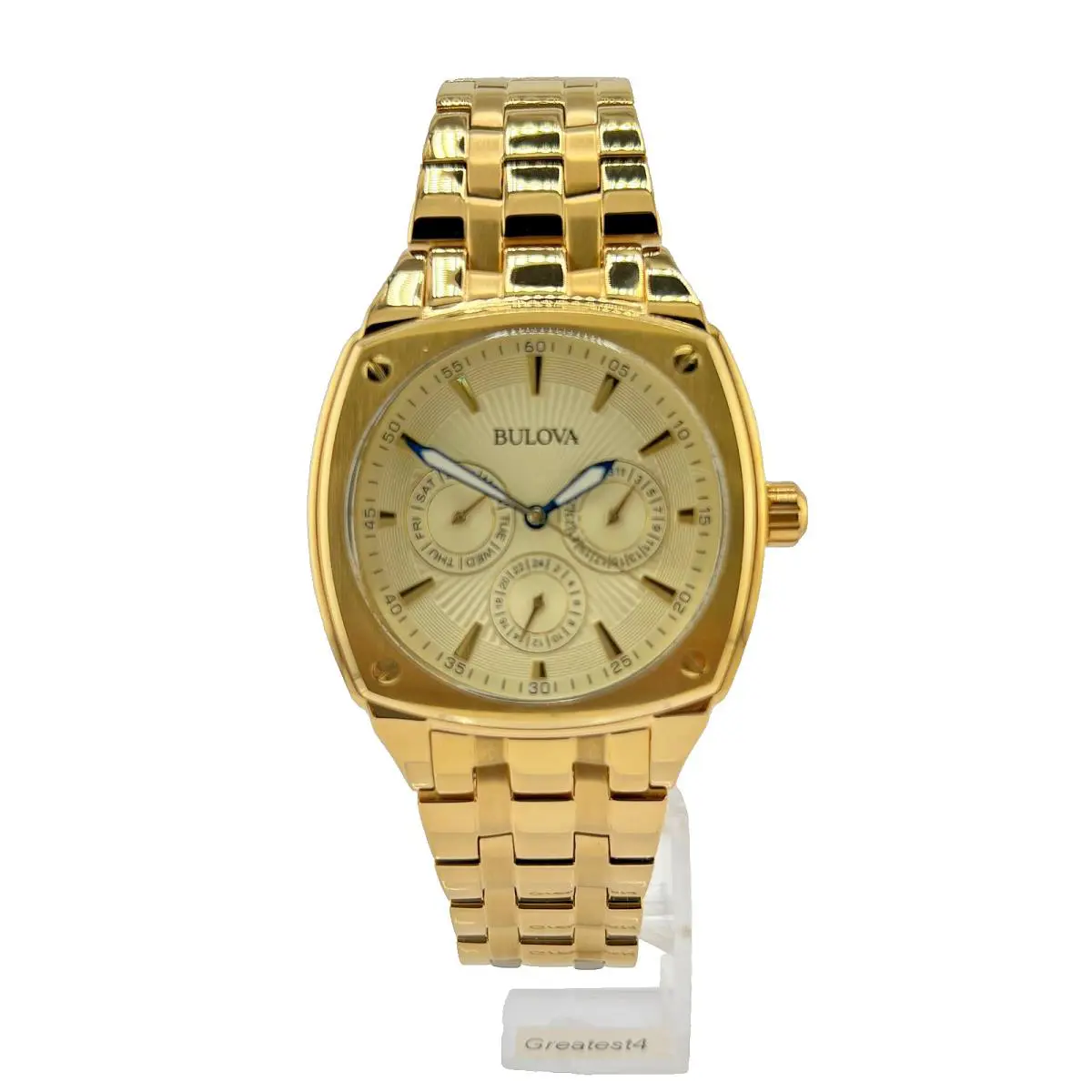 Bulova 97C105 Multifunction Gold Tone Case Bracelet 39 MM Quartz Men`s