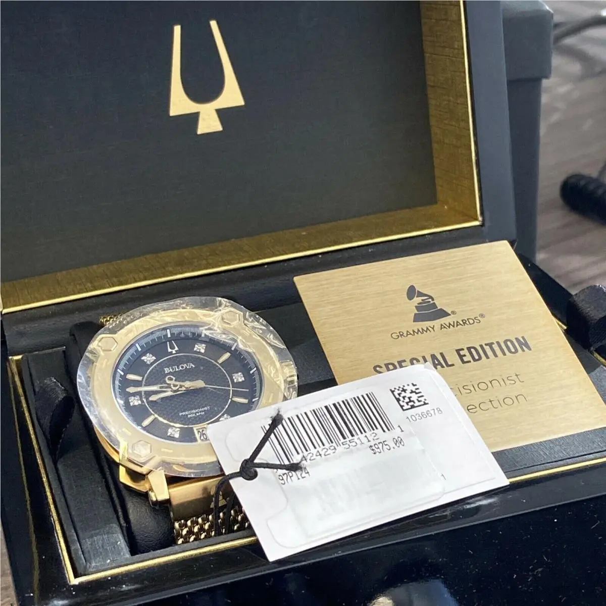 Precisionist Women`s Quartz Latin Grammys Gold-tone 38mm Watch 97P124 by Bulova