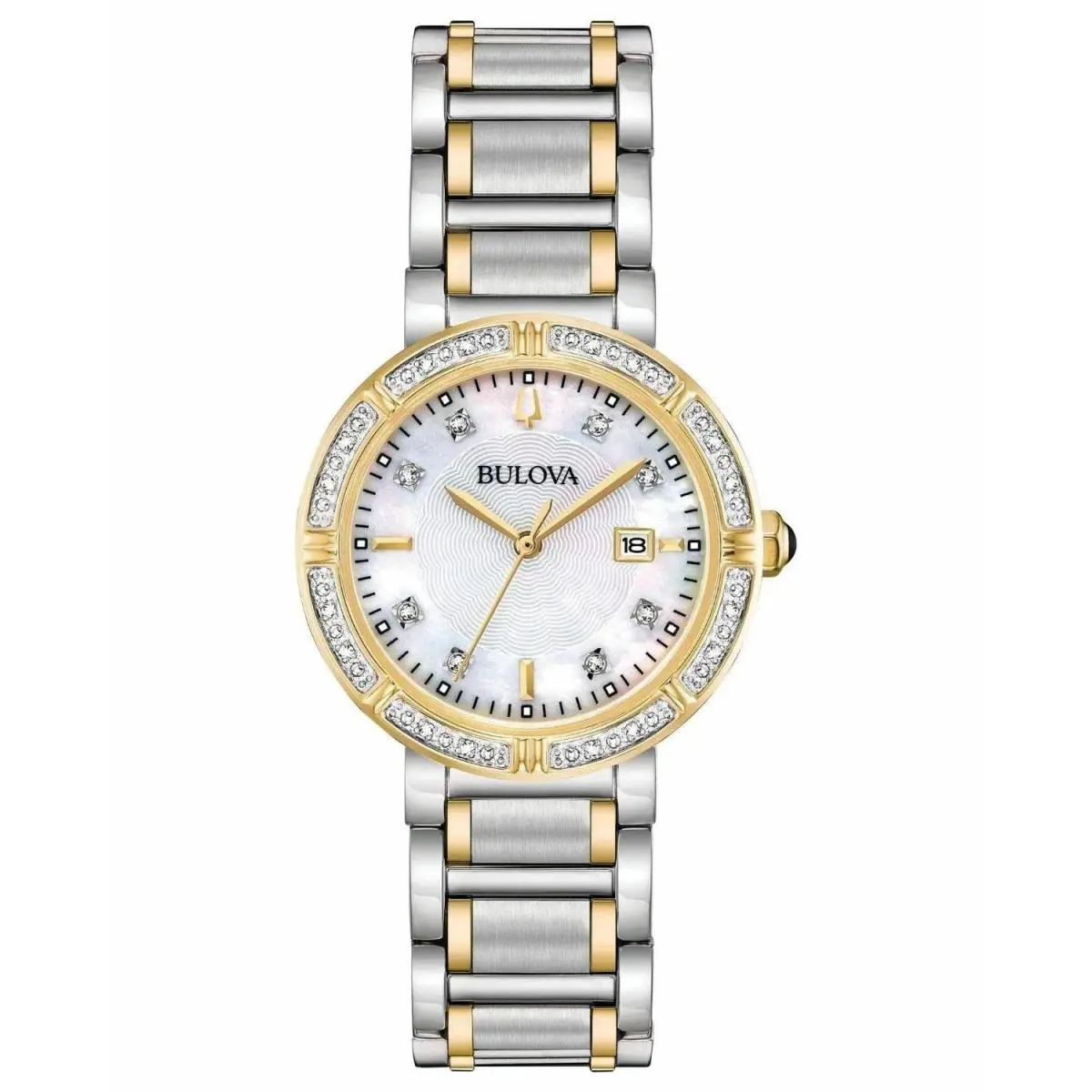Bulova 98R260 Diamond Two-tone Stainless Steel Mother-of-pearl Dial Womens Watch