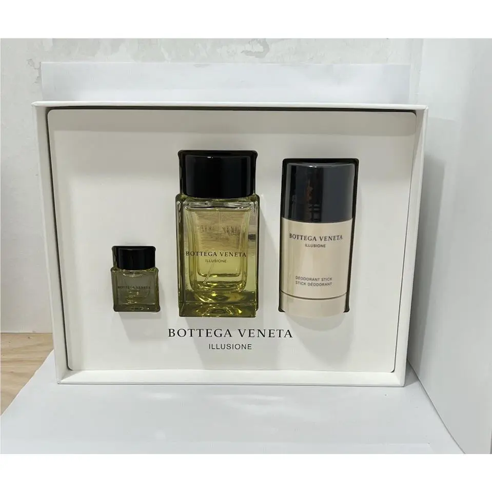 Bottega Veneta Illusione For Men 3 Oz. Edt 3 Piece Gift Set Rare