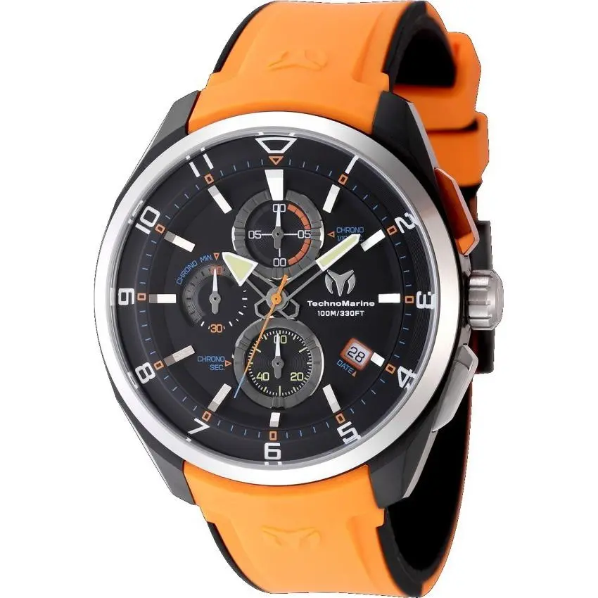 Technomarine Ocean Quantum Men`s 44mm Black Orange Sport Chrono Watch TM-318128 by TechnoMarine