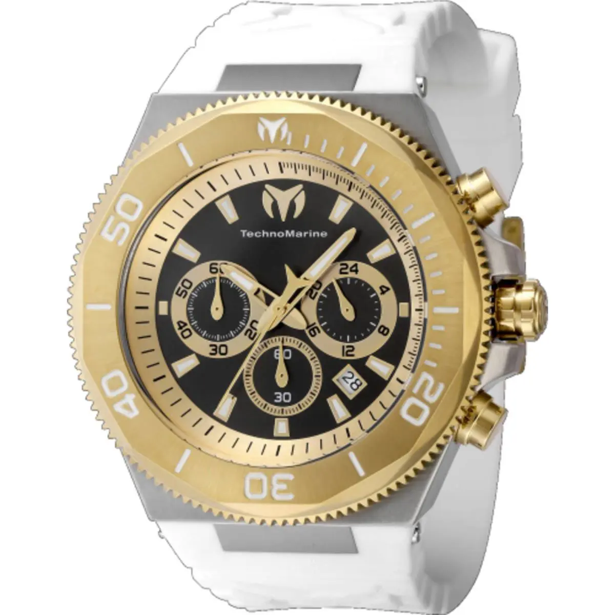 Technomarine Men`s Watch Manta Ocean Chronograph Gold Tone Black Dial TM-224019 by TechnoMarine