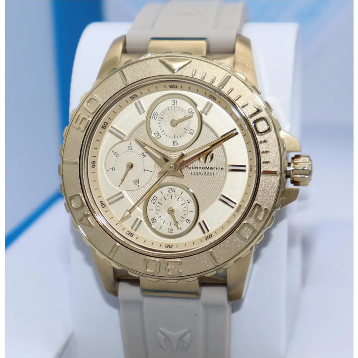Technomarine Sea Champigne Gold Silicone Women`s TM-725019 Watch