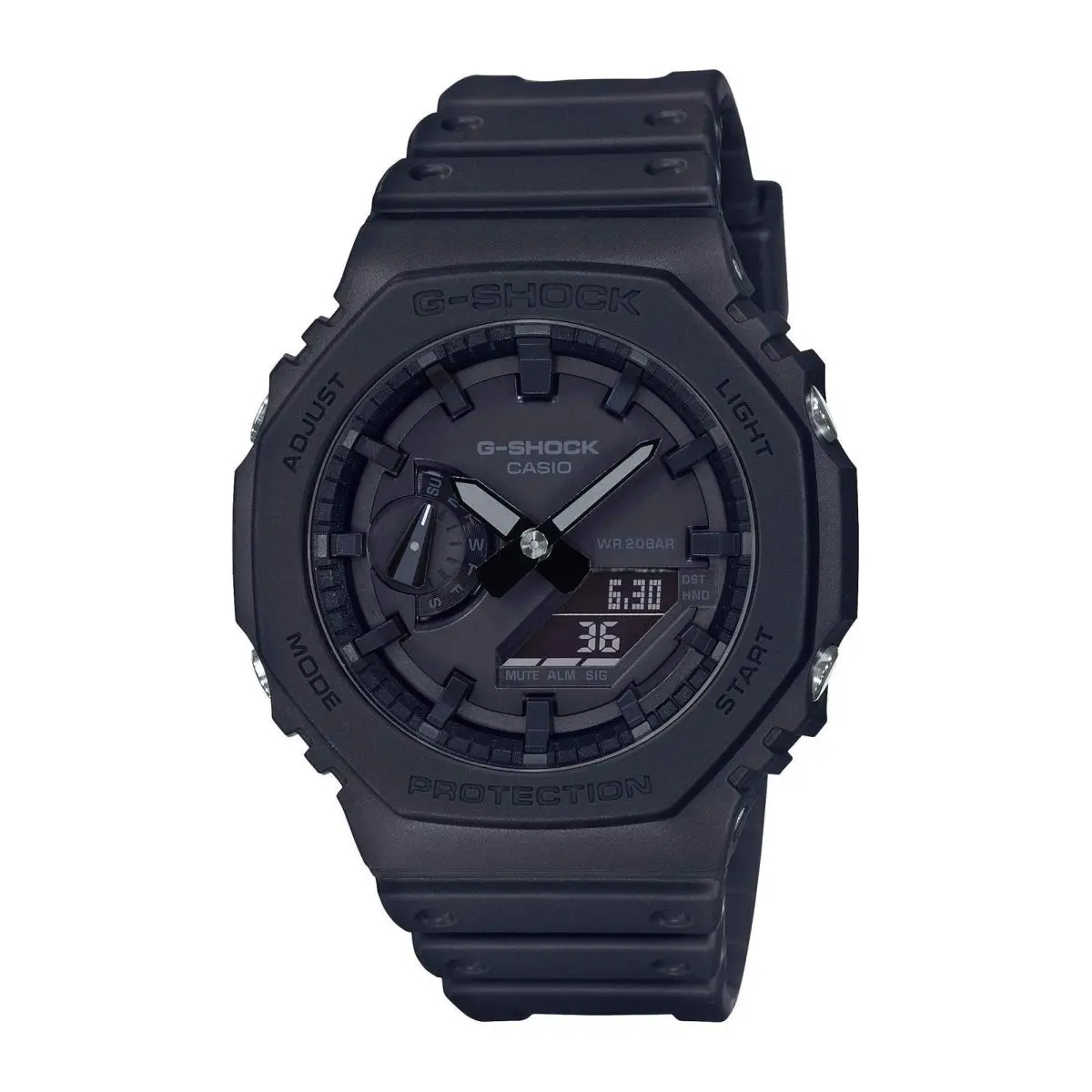 G-shock Carbon Core Anadigi World Time Mens All Black Watch GA2100-1A1 by Casio