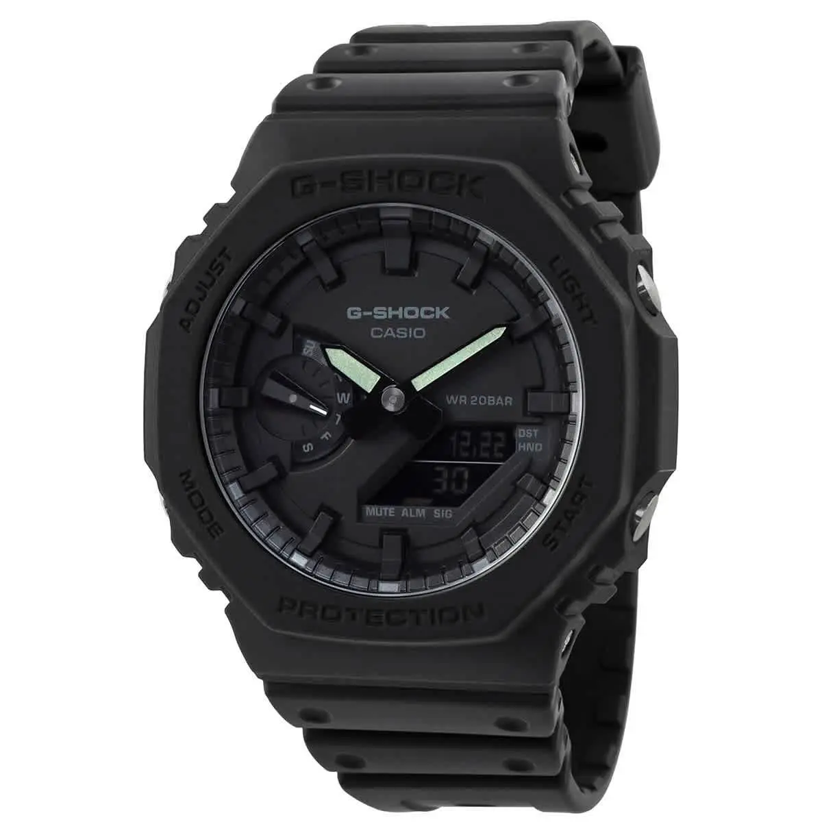 Casio Alarm World Time Quartz Analog-digital Black Dial Men`s Watch GA2100-1A1