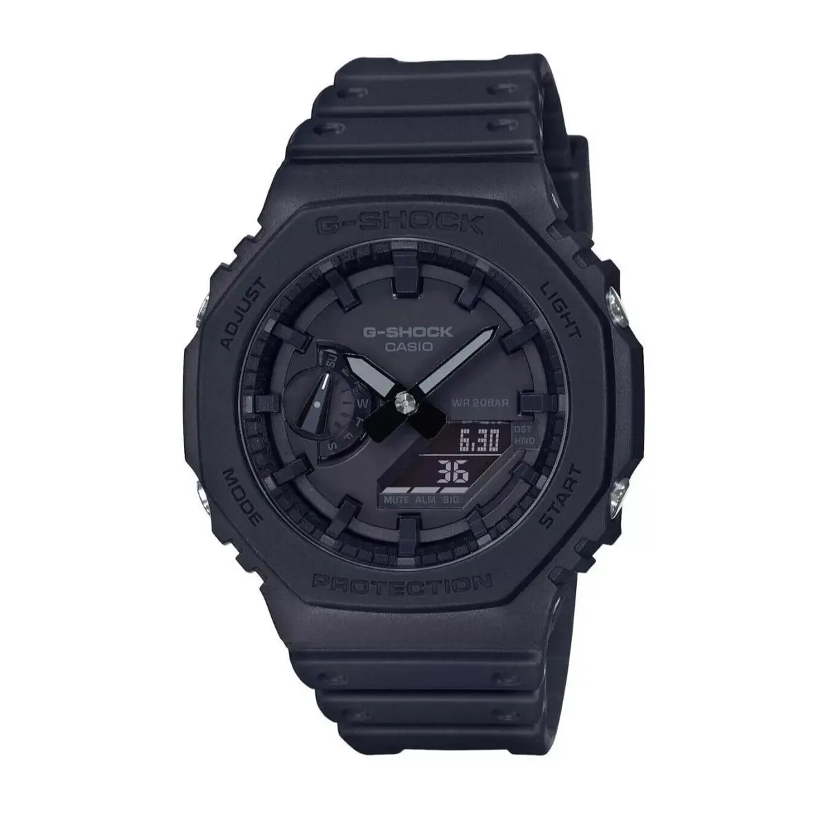 G-shock Carbon Core Anadigi World Time Mens All Black Watch GA2100-1A1 by Casio