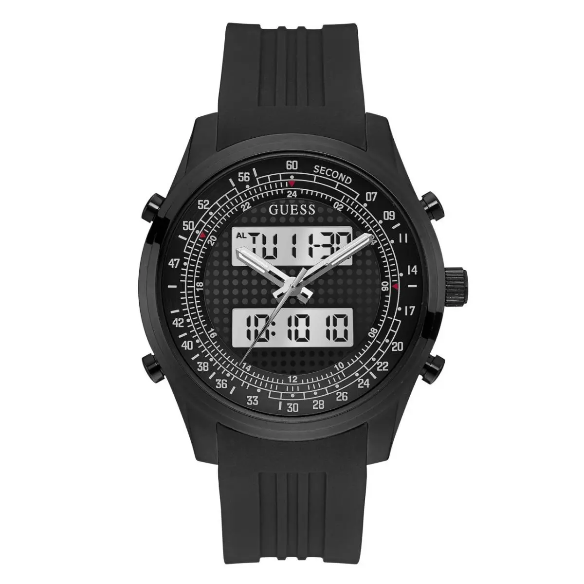 Guess Collection U0862G2 Men`s Black Stainless Steel Dial Quartz Digital Watch