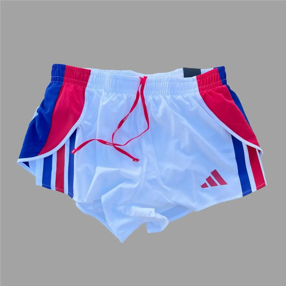 Adidas Mens White 2 Inseam Luex Retro Split Booty Short Shorts Size XL 2XL