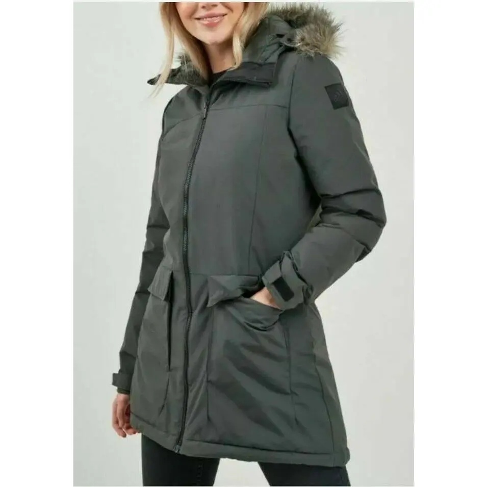 Adidas Xploric Parka Women`s Size Med Olive Green Winter Coat Snow DZ1498