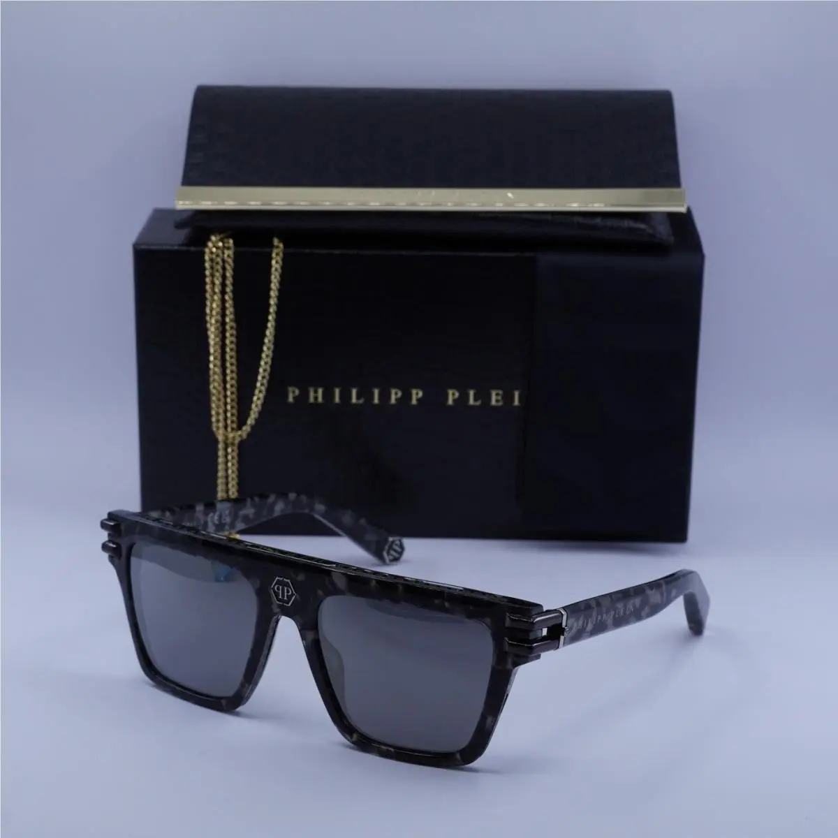 Philipp Plein SPP108V 721X Grey Havana/smoke with Gunmetal Mirror 56-19-145