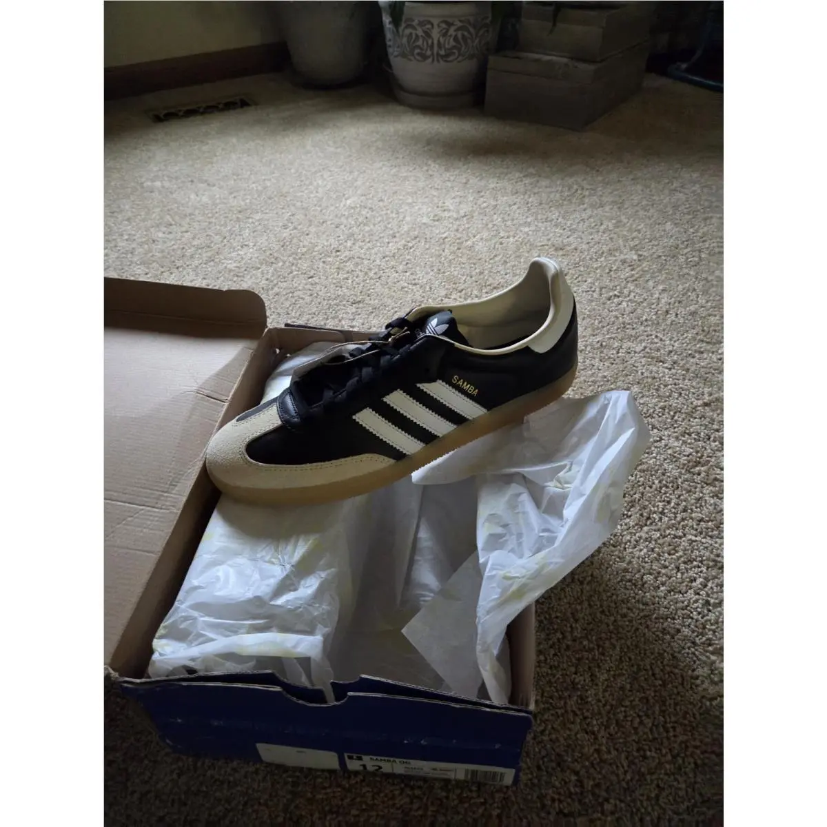 Adidas Samba OG Cloud White Core Black Gum Bottom JS3832 M 12