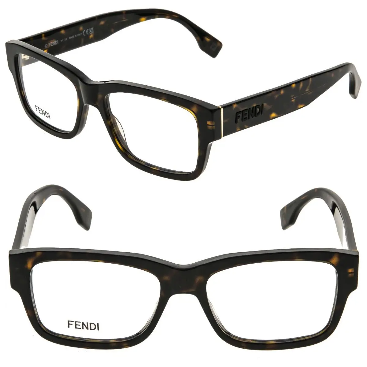 Fendi FE50079I 50079 Signature Brown Logo Eyeglasses Optical Frame 55mm 052