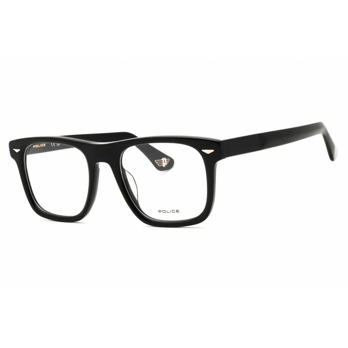 Police Men`s Eyeglasses Shiny Black Plastic Full Rim Square Frame VPLL72E 700V