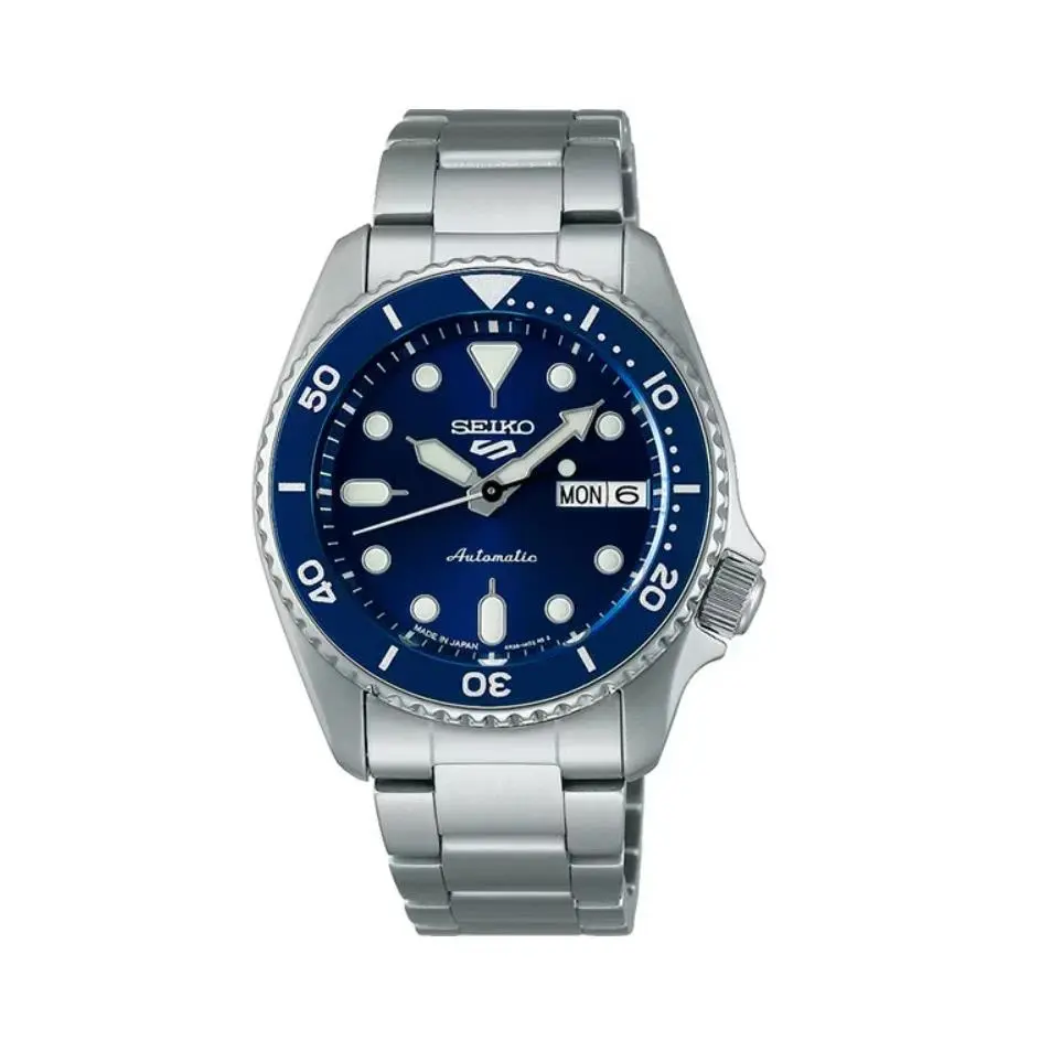 Seiko 5 Five Sports Automatic Midsize 38mm Blue Dial Watch Made in Japan SRPL77