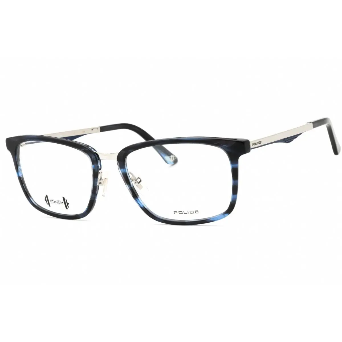 Police VPL684 9N4M Eyeglasses Striped Blue Frame 52mm