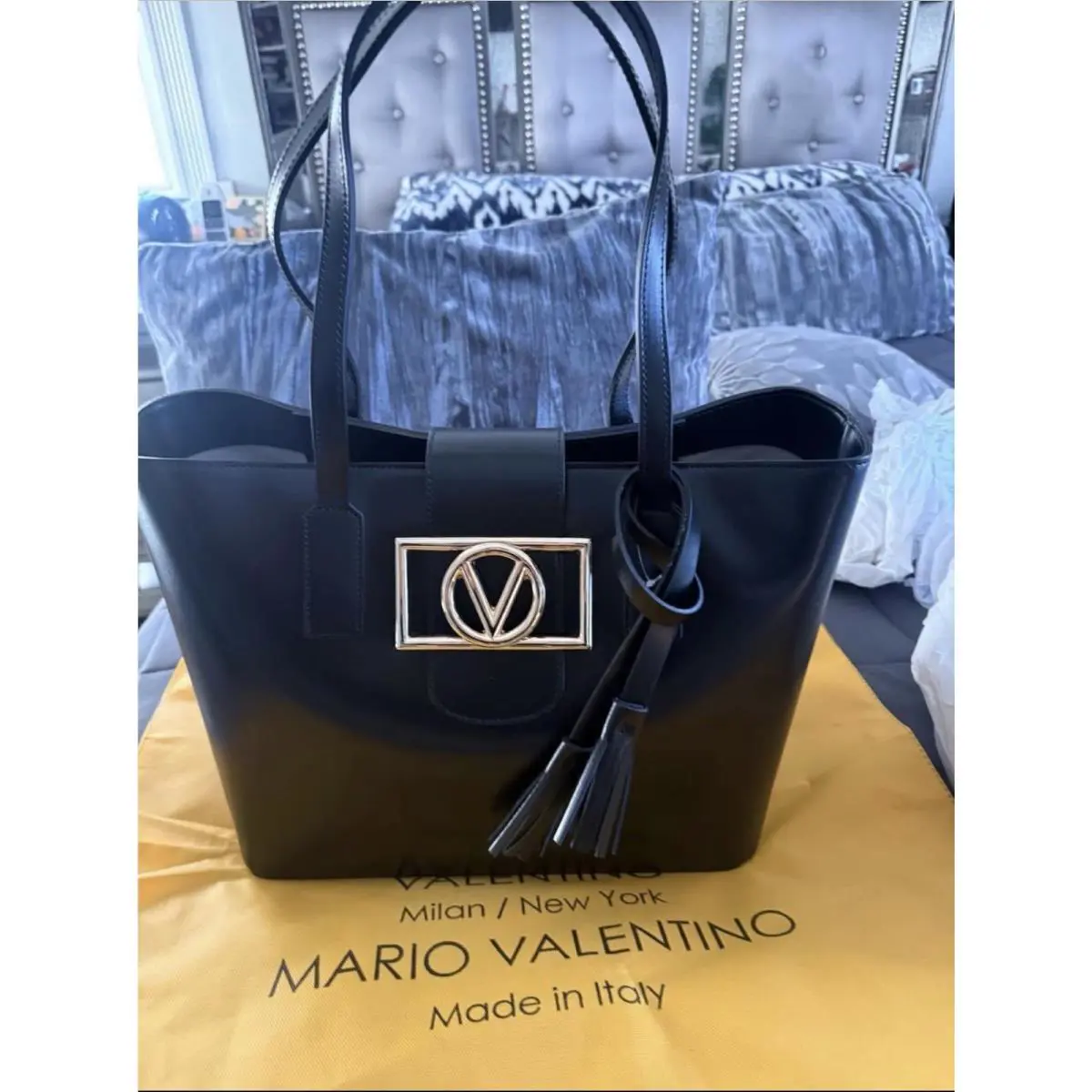Gorgeous Valentino Black Leather Bag and Dust Bag Made In Italy