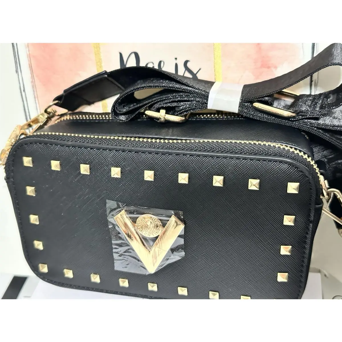 Valentino Orlandi Italy Black Crossbody Hand Bag