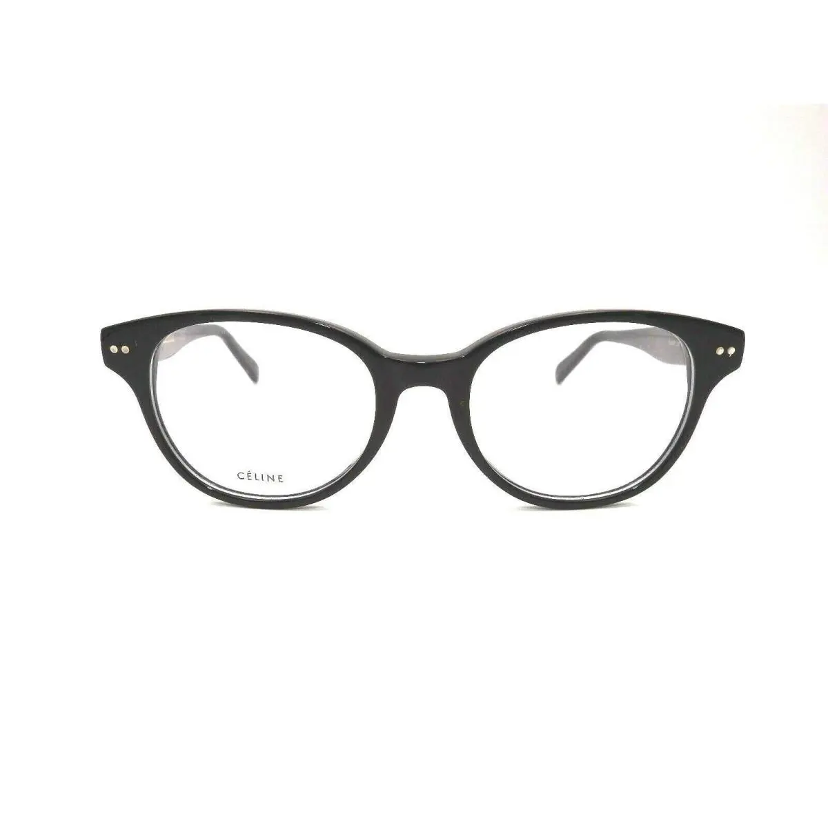 Celine Designer Cat Eye Eyeglasses Eyewear Black Clear Demo Lens CL500071