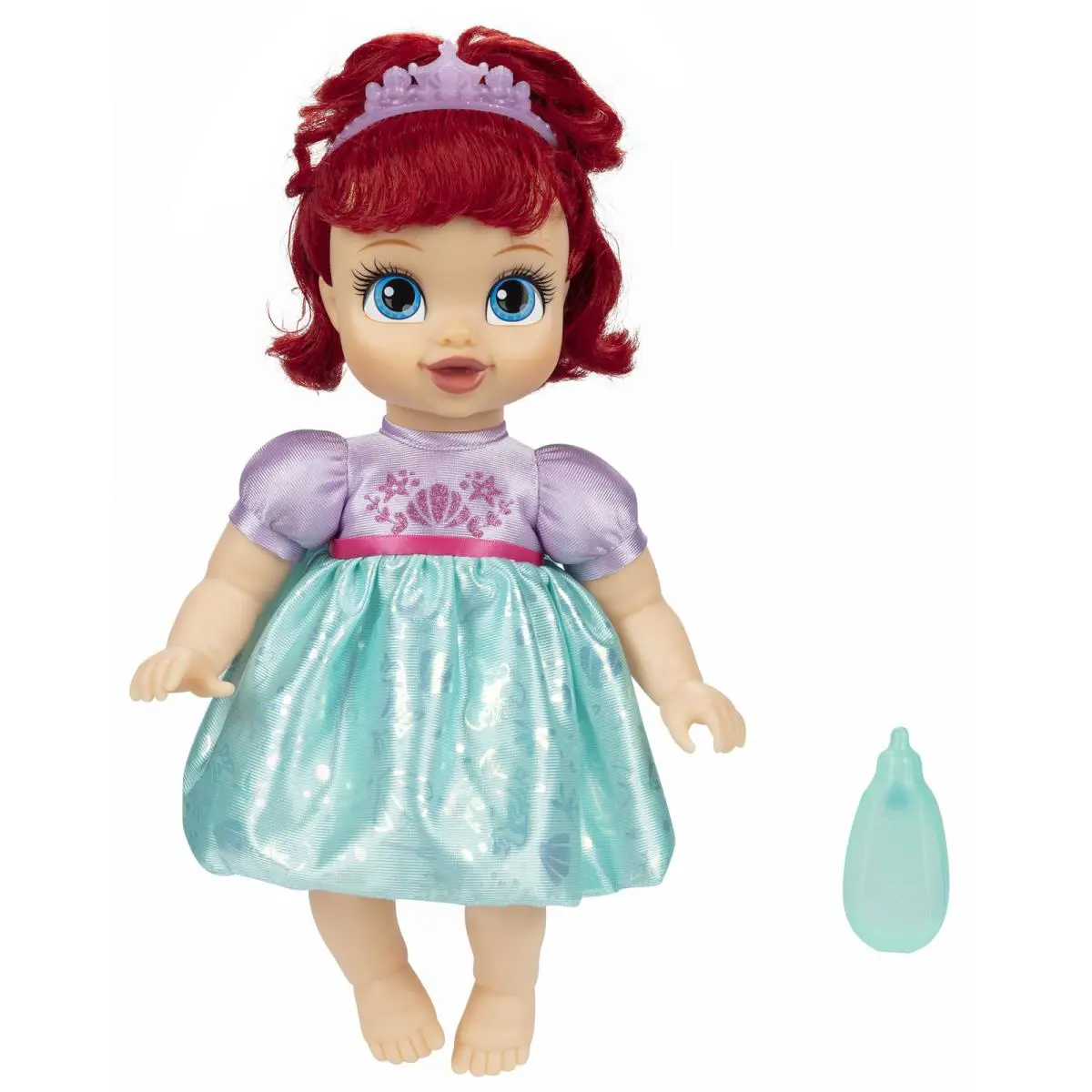 Disney Princess Baby Ariel Doll Soft Body Outfit Tiara Bottle For Ages 2 Up