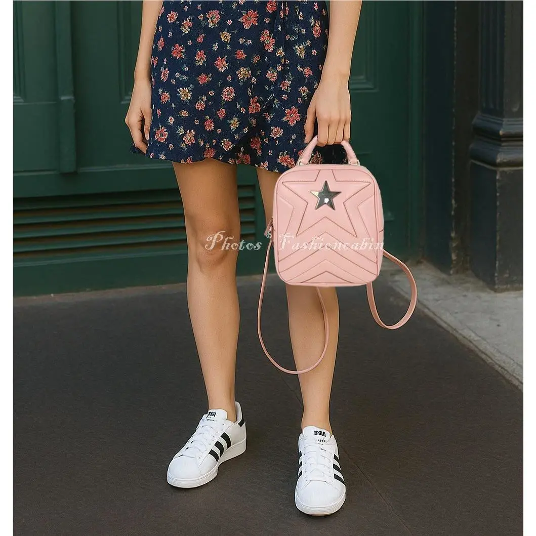 Stella Mccartney Classic Star Small Backpack Bag Pink Work to Brunch Travel