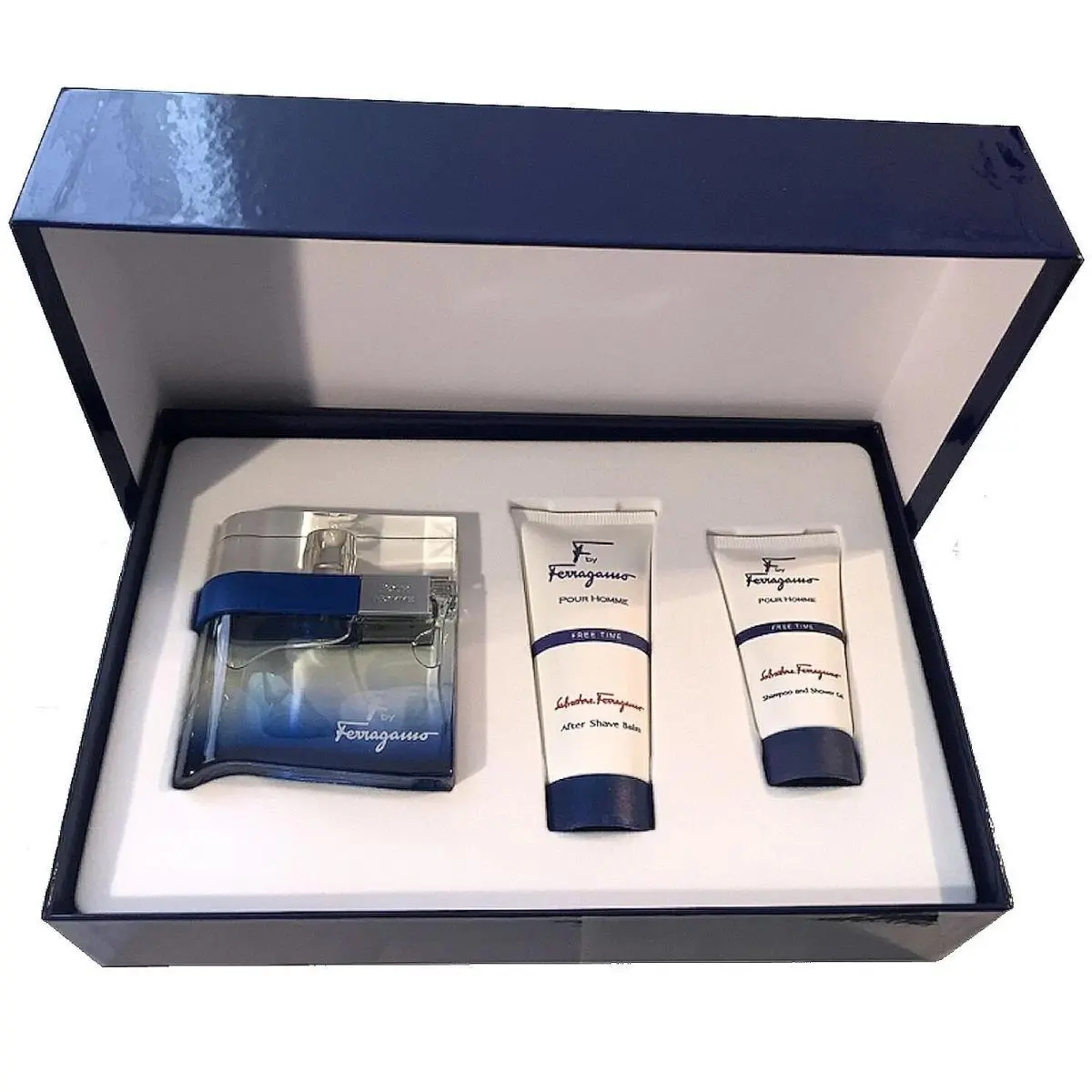 F Free Time by Salvatore Ferragamo Fragrance For Men 3 Piece Gift Set
