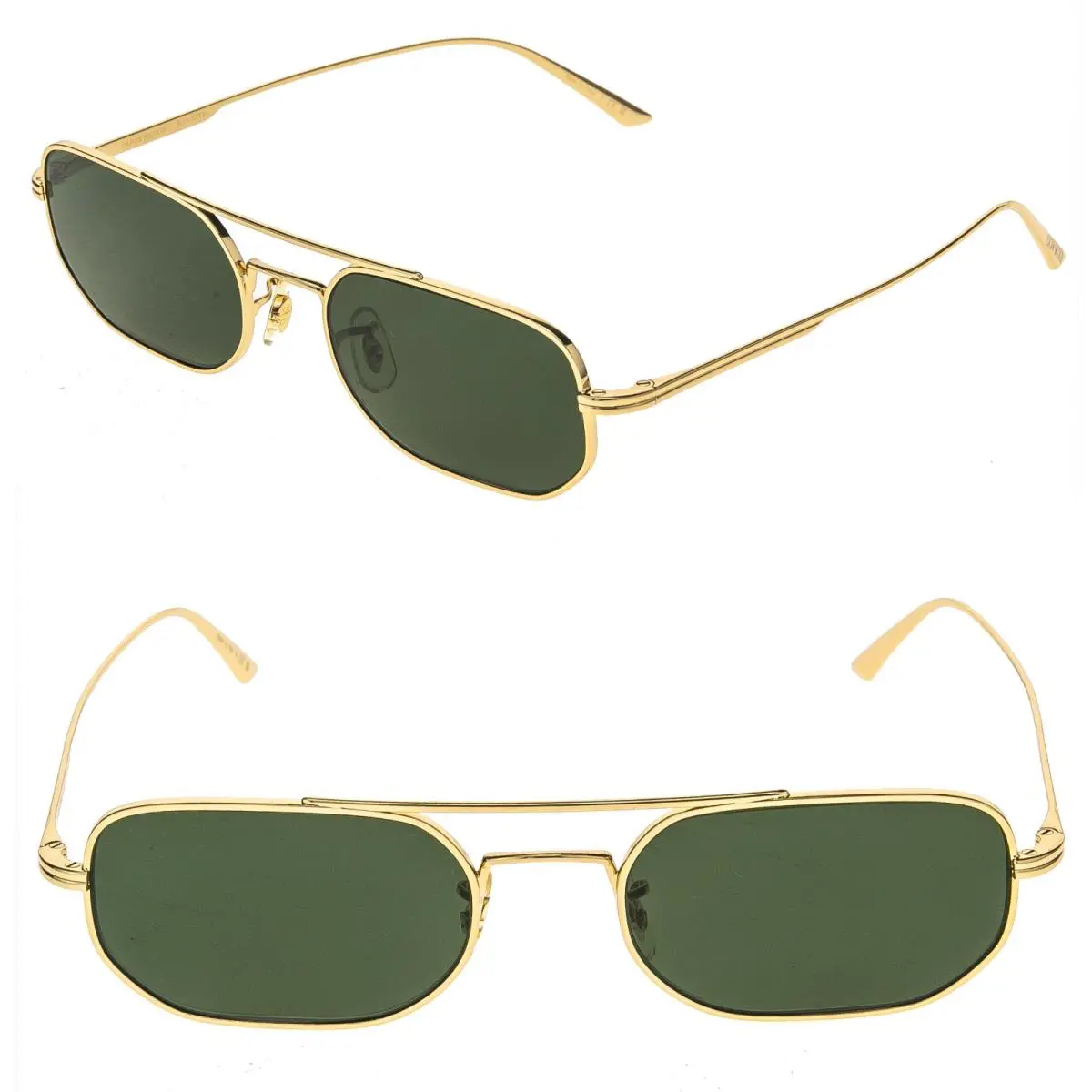 Oliver Peoples OV1351S Khaite 1989C 1351 Gold Green Vintage Glass Sunglasses