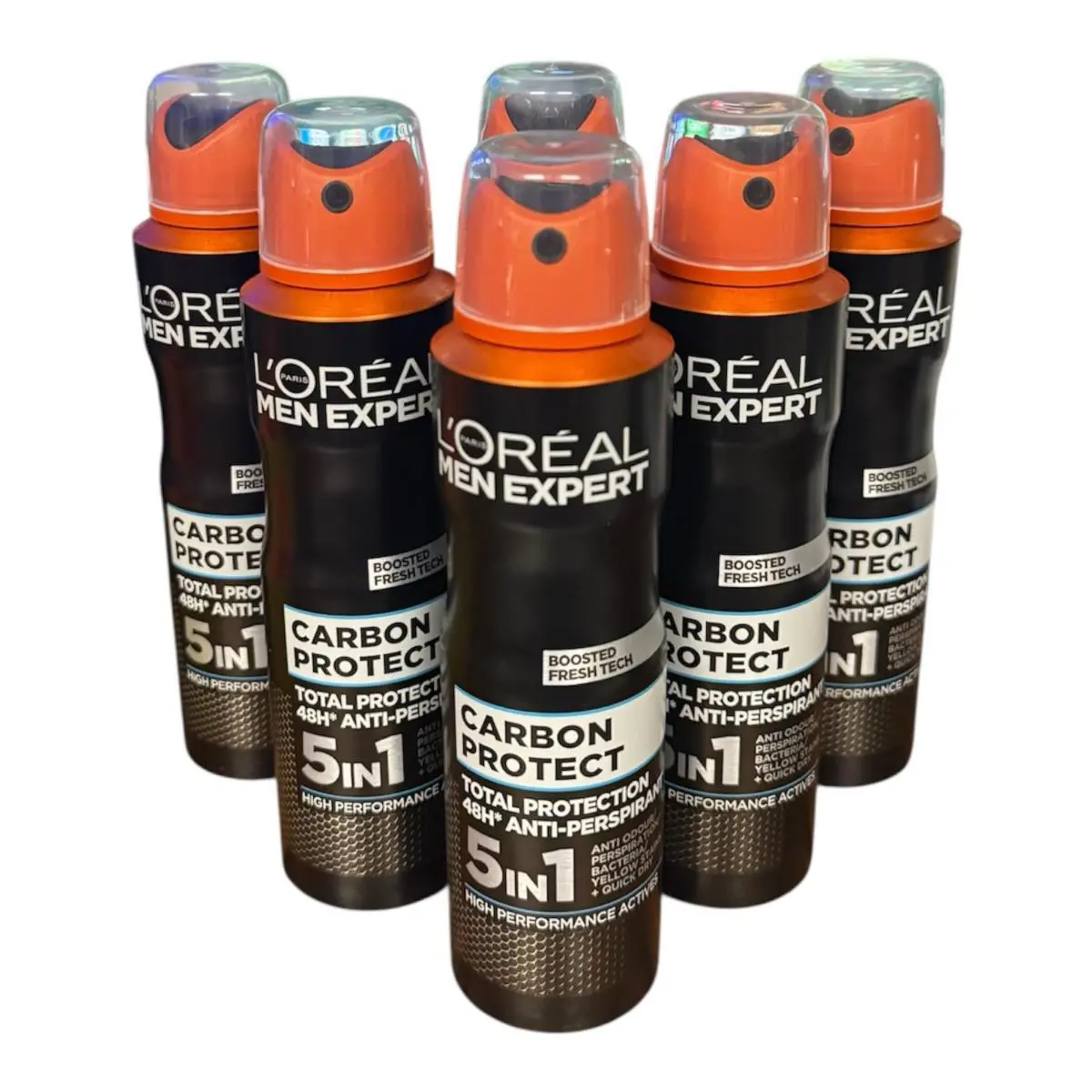 L`oreal Men Expert Carbon Protect 5 In 1 Antiperspirant 6 Packs/ 150 ML Each