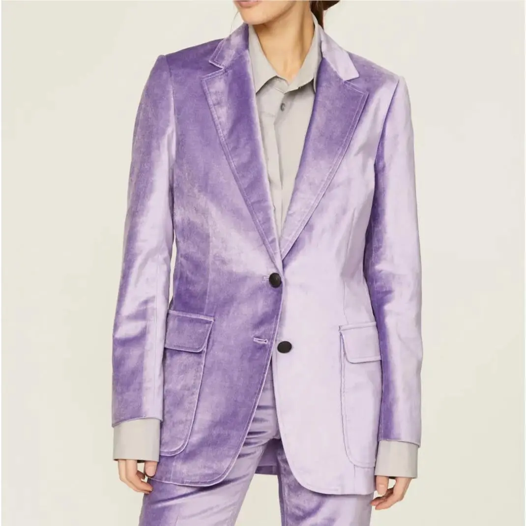 Nwt- Rag Bone `cody` Cotton-blend Velvet Blazer Violet - Size 4