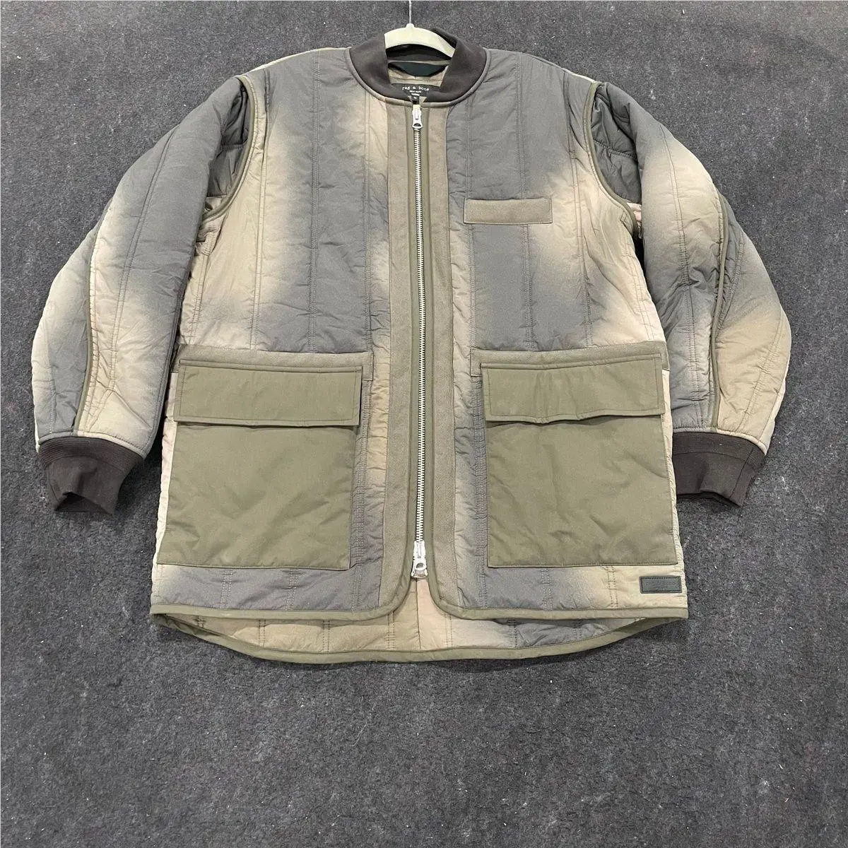 Rag Bone Delta Liner Jacket Men`s Size M Gravel Gradient