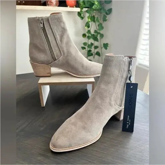 Rag Bone Rover Zip Bootiewarm Grey Suede Size us 9 / Eur 39