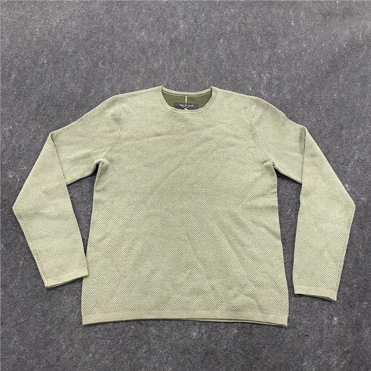 Rag Bone Bennet Slim Fit Crewneck Sweater Men`s Size M Sage