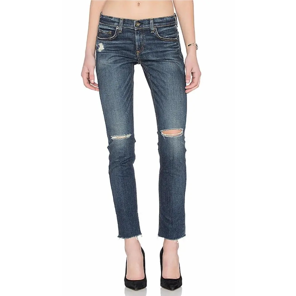 Rag Bone Women’s Jeans Dre Mabel Distressed 30 Raw Cut Frayed Hem
