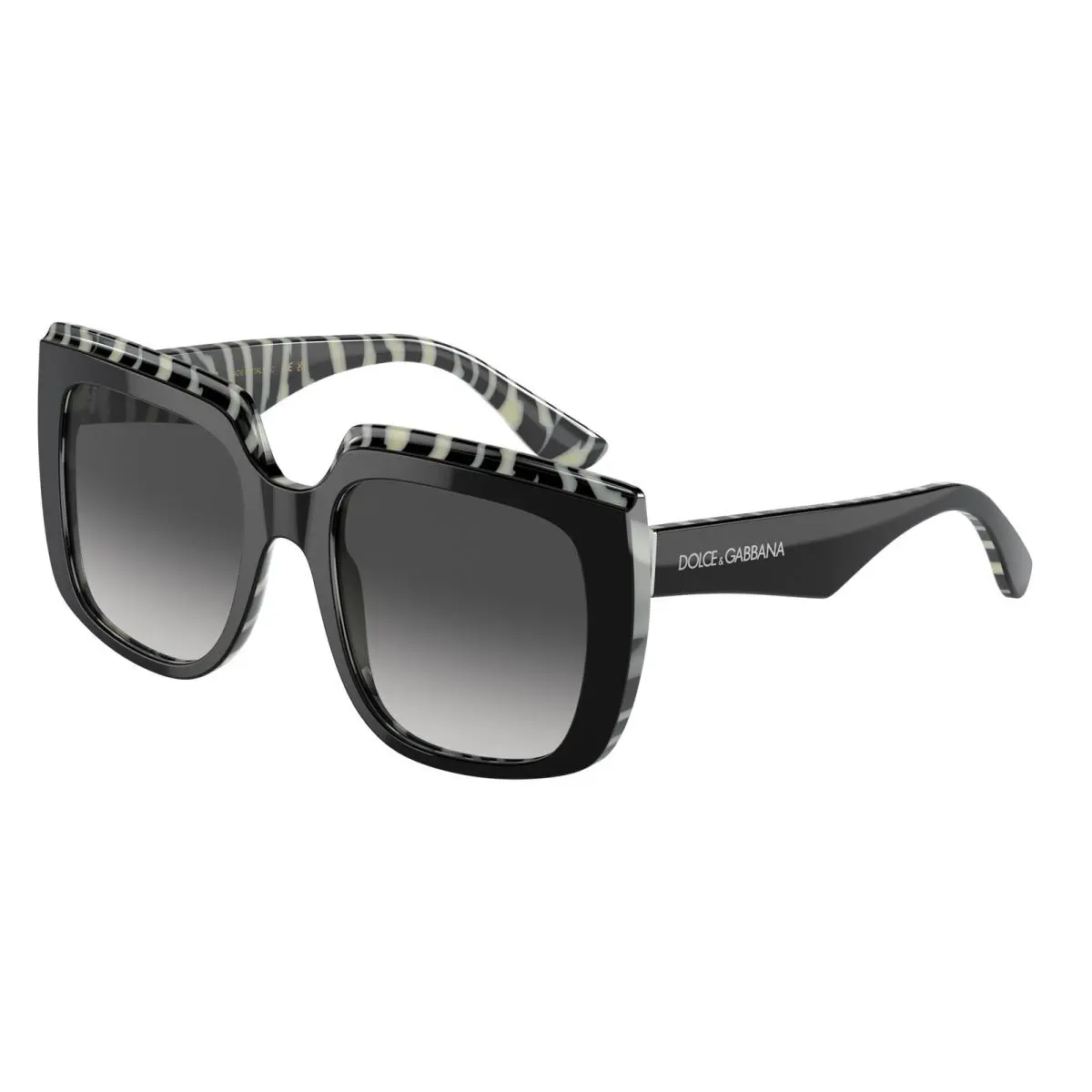 Dolce Gabbana DG 4414 Top Black on Zebra Grey Gradie 33728G Sunglasses