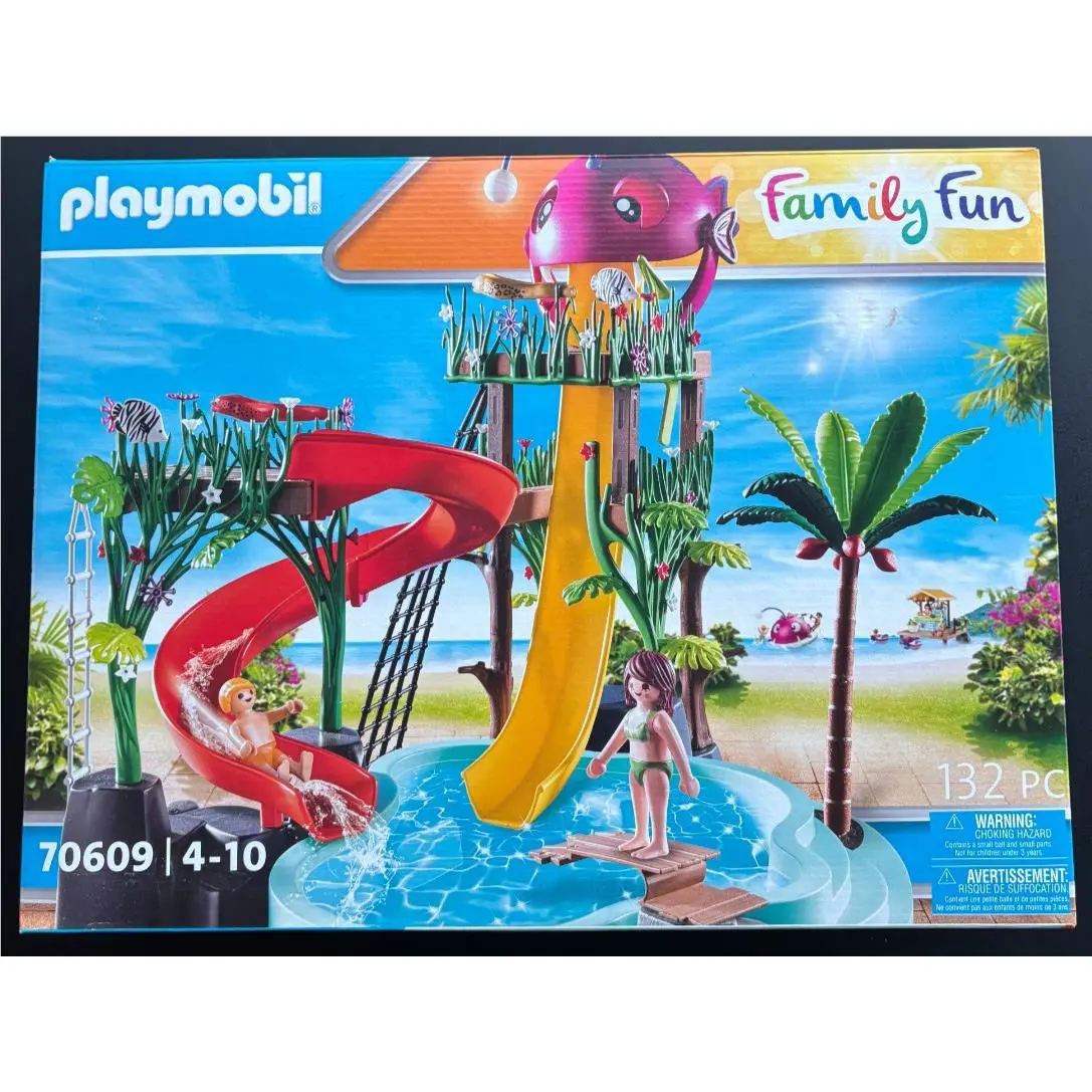 Playmobil Family Fun 70609 Water Park with Slides Water Toy For Ages 4