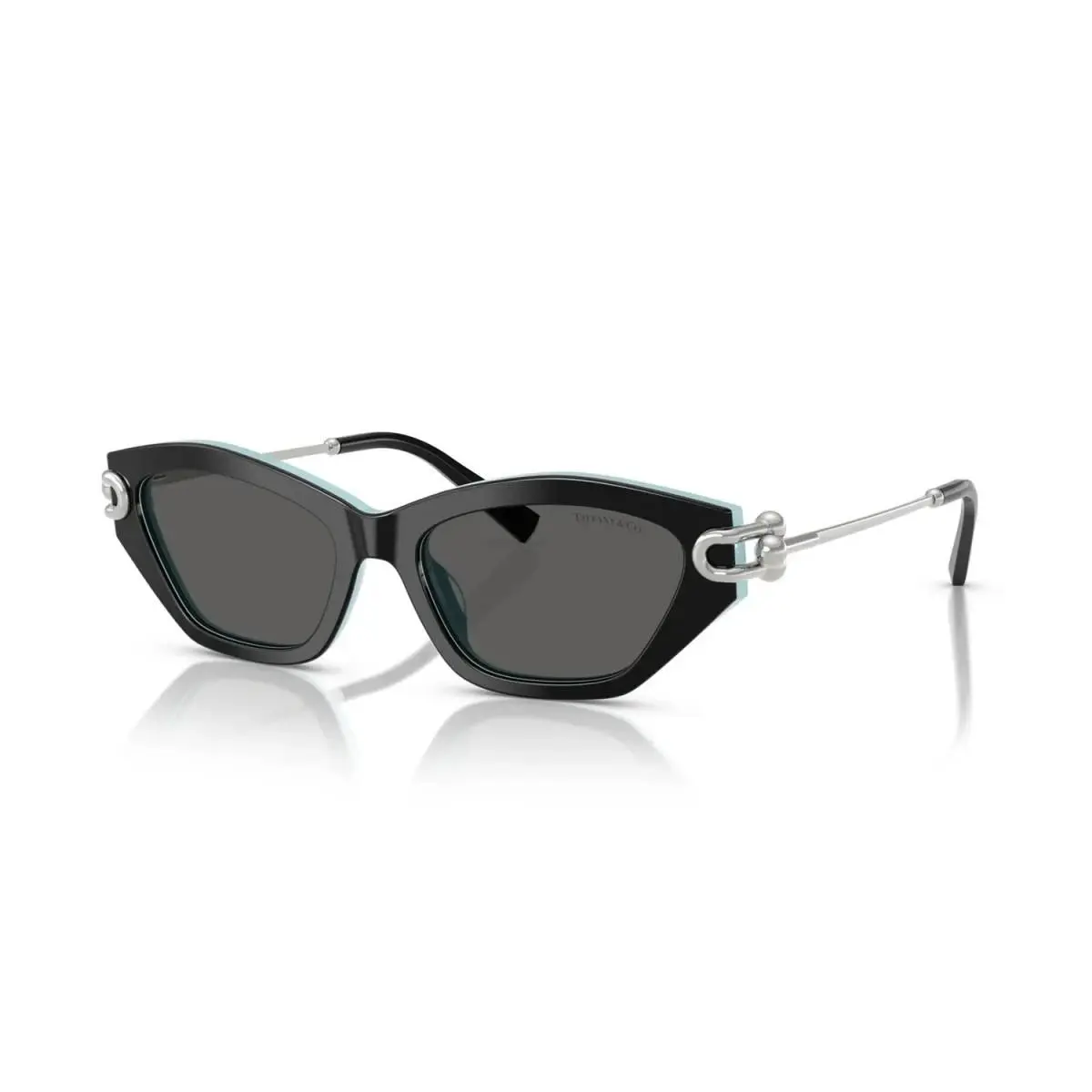 Tiffany Co. TF4231U 8055S4 Sunglasses Black On Tiffany Blue Dark Grey 53mm by Tiffany & Co.