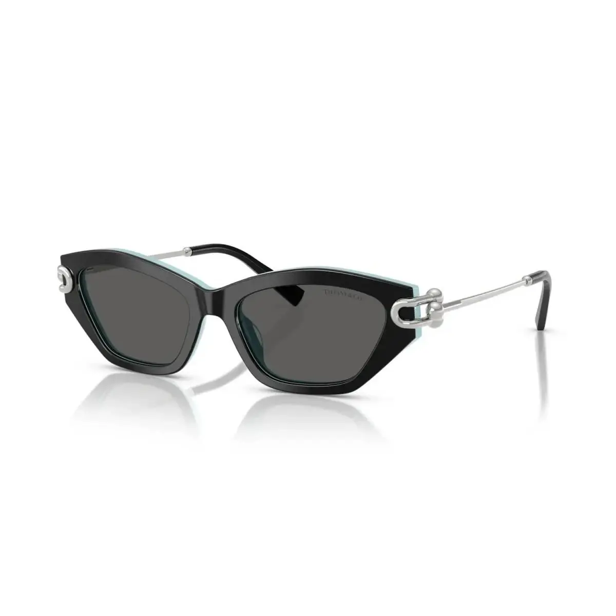 Tiffany Co. TF4231U 8055S4 Sunglasses Black On Tiffany Blue Dark Grey 53mm