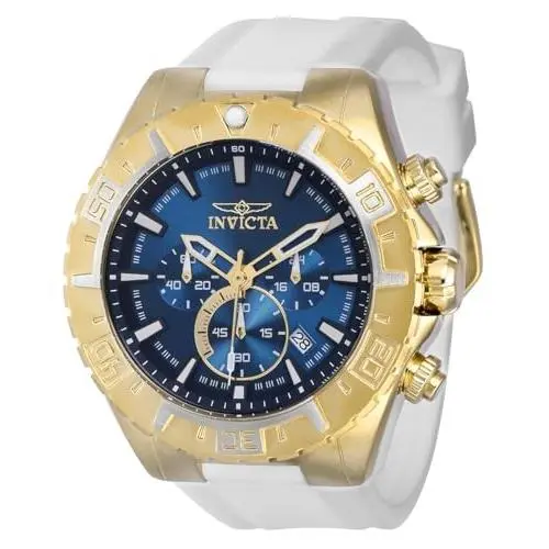 Invicta Men`s Aviator 49mm Chronograph Quartz White Silicone Watch 37800