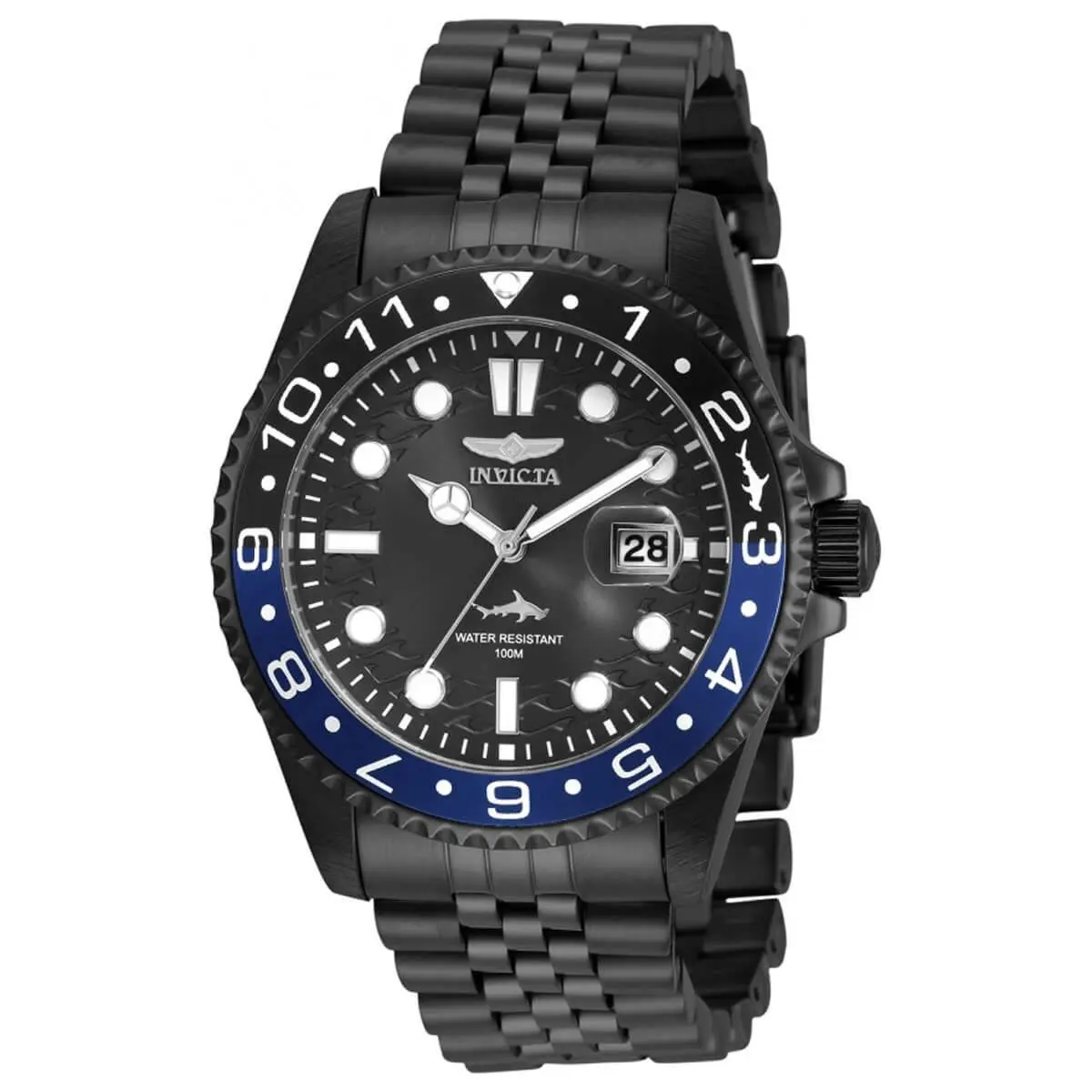 Invicta Men`s Watch Pro Diver Quartz Rotating Bezel Black Dial Bracelet 30627