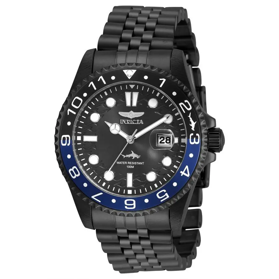 Invicta Men`s Watch Pro Diver Quartz Rotating Bezel Black Dial Bracelet 30627
