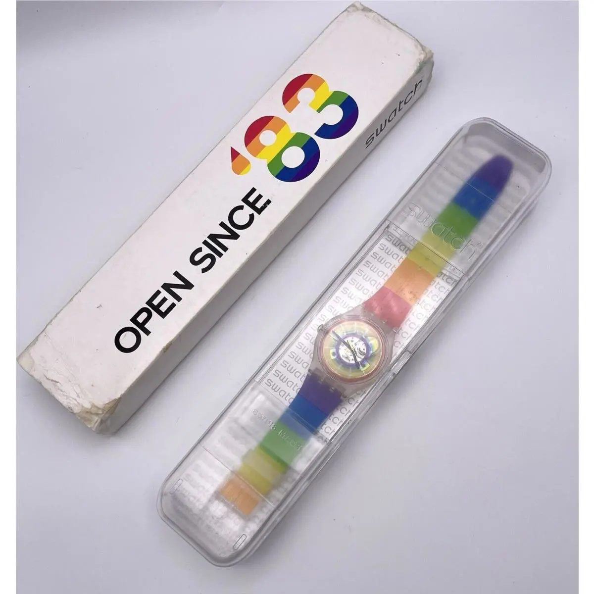 Swatch Open Since`83 Magic Summer Multicolor Watch Essentials Suok148 Clear