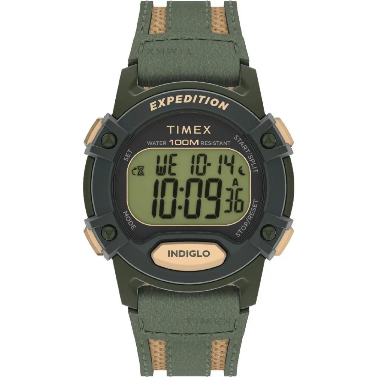 Timex TW4B30300 Men`s Expedition Digital Cat 41mm Green Fabric Strap Watch
