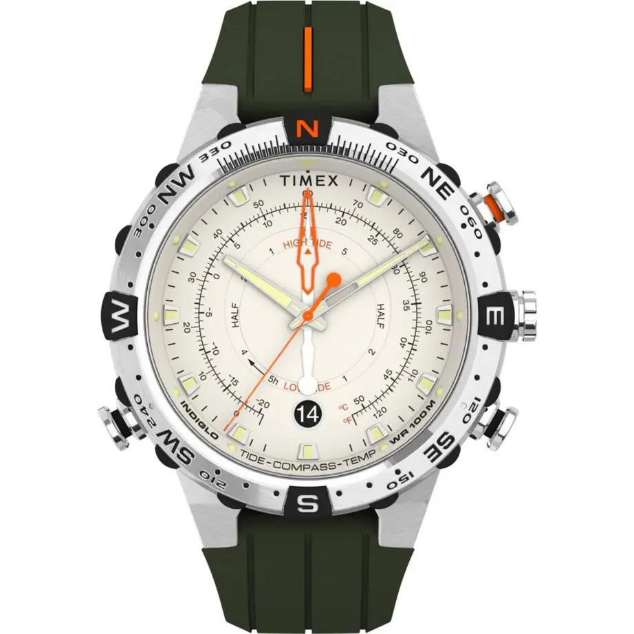 Timex Expedition Tide-temp-compass 45mm Silicone Strap Watch TW2V22200