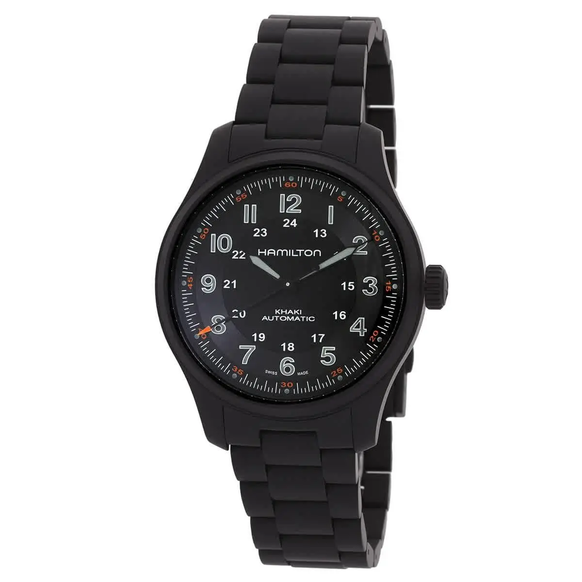 Khaki Field Titanium Automatic Black Dial Men`s Watch H70665130 by Hamilton