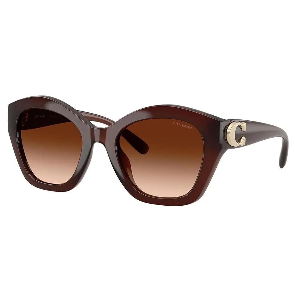 Coach HC 8421U 584174 Milky Hazelnut Plastic Sunglasses Brown Gradient Lens