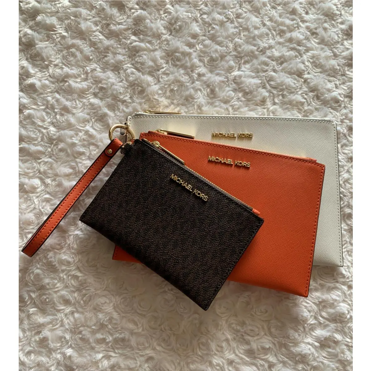 Jet Set Travel Wristlet Trio Tangerine Multi by Michael Kors