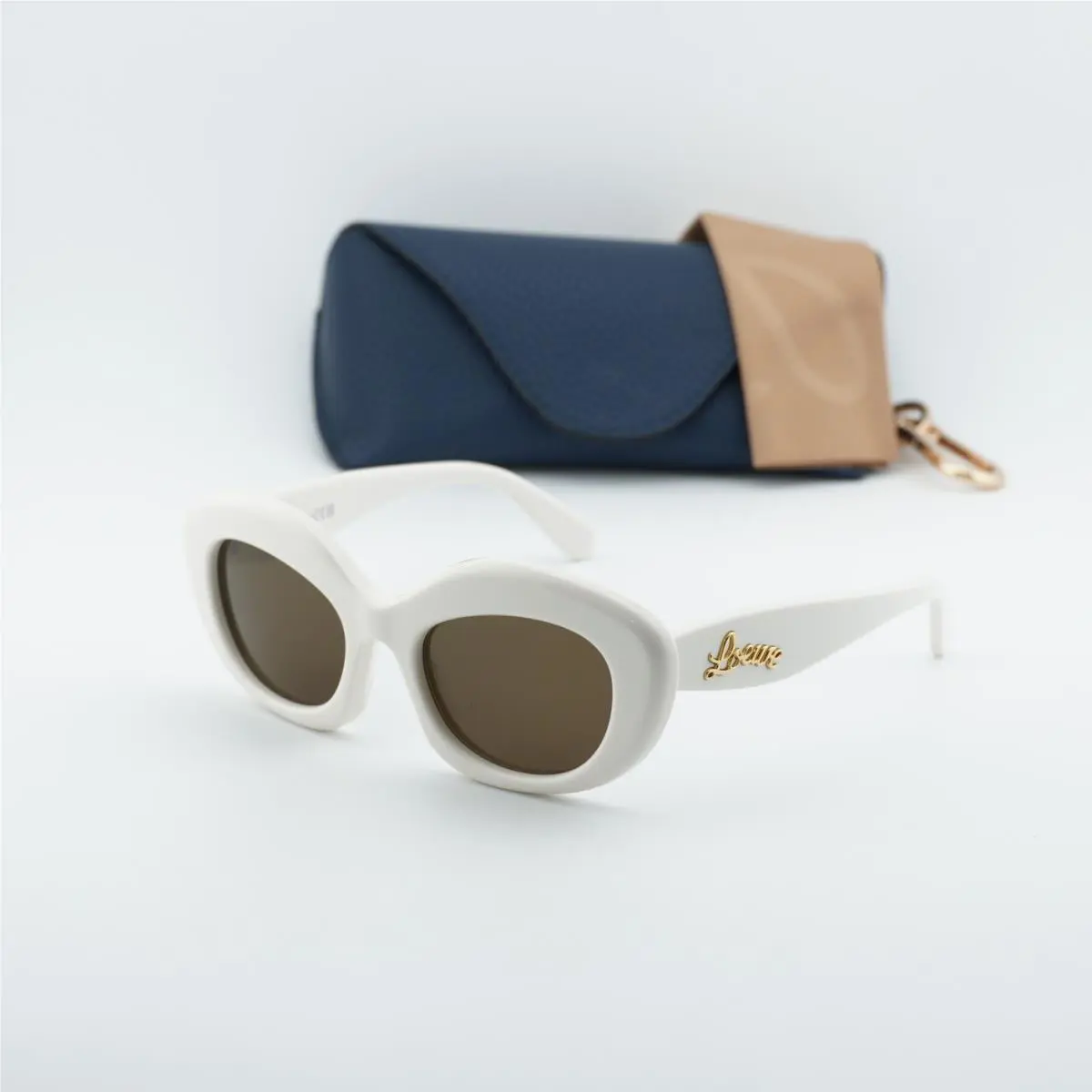 Loewe LW40153I 25E Ivory/brown 51-20-140 Sunglasses