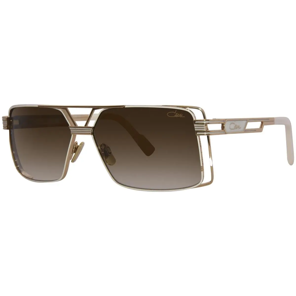 9111 003 Sunglasses Mens Milky White/gold/brown Gradient Square Shape 61mm by Cazal