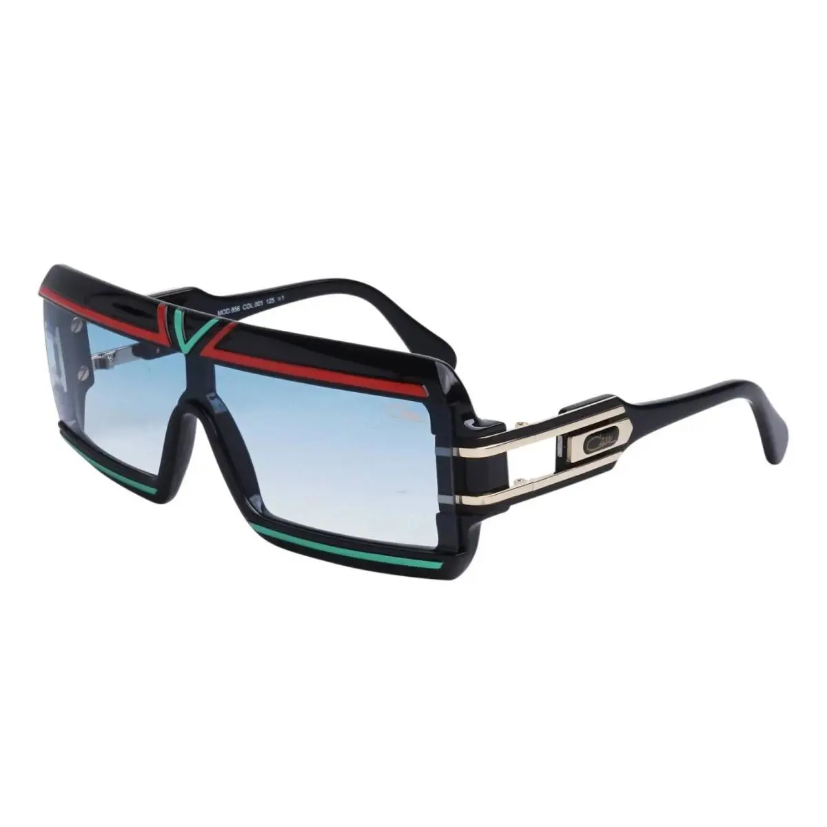 Cazal Legends Mod. 856 Col. 001 Black Strawberry Blue Sunglasses Made IN Germany