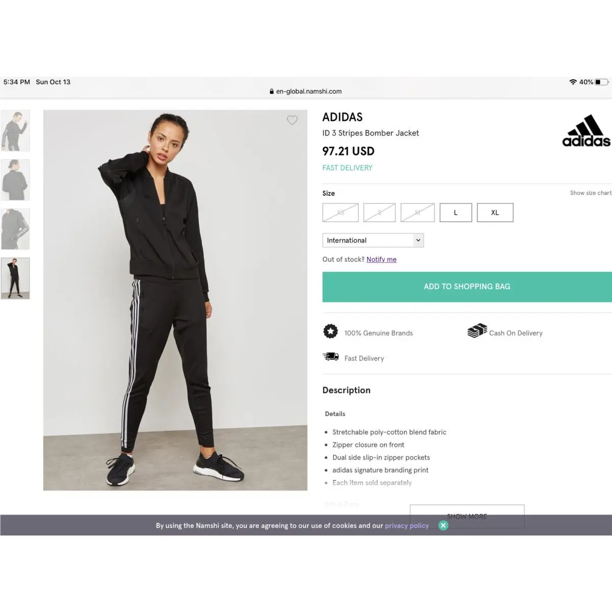 Adidas clothing - Cf0334 - Cf0334 - Black 1