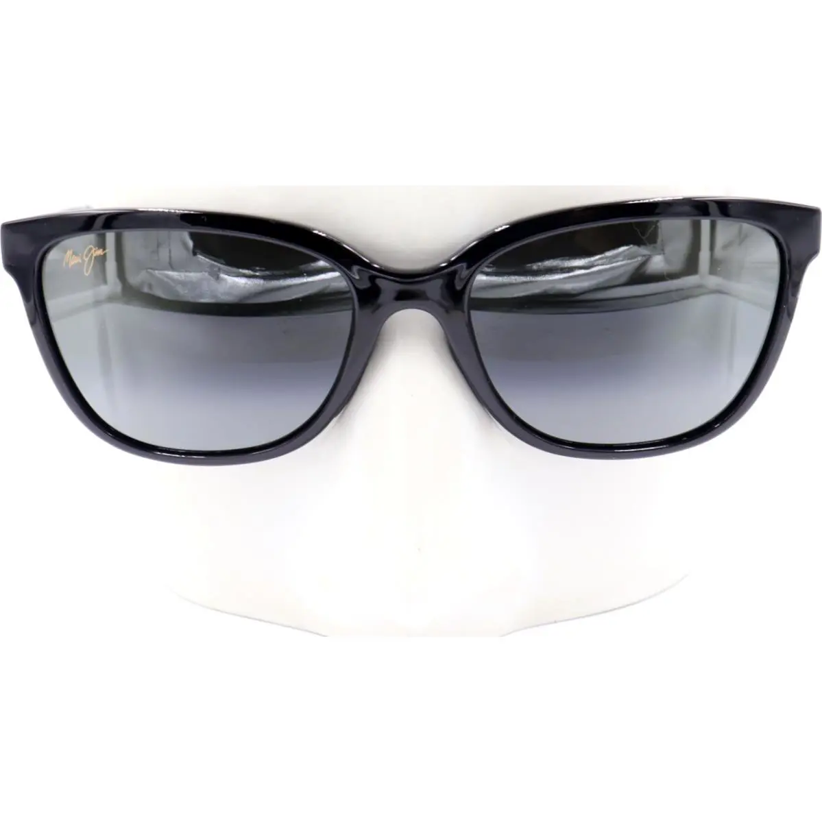 Maui Jim Women Honi Black Shiny Sunglasses Gray Lens MJ0758S-004 / 758-02